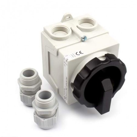 Sontheimer werkschakelaar compact 4-polig 25A IP65 + 2 M20 wartels