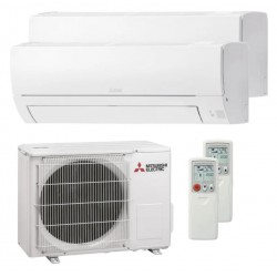 Airco Multi Split - Mitsubishi MXZ-2HA50VF + 2 x MUZ-HR35VF - vermogen 5.0 KW - incl. installatie