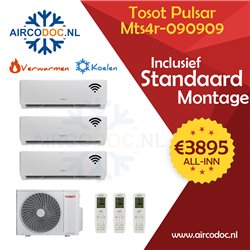 Airco Multi Split - Tosot Pular by GREE - MTS4R-090909 - vermogen 8.0 kW - 3 x 2.5 kW -  incl. installatie