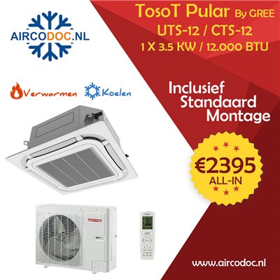 Airco Split Unit - TosoT Bora by GREE - vermogen 3,5 kW - incl. installatie