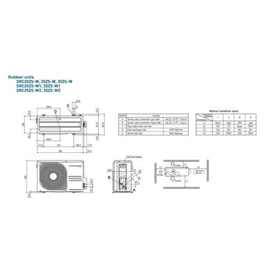 Airco Split Unit - Mitsubishi Heavy Industries SRC25ZS-W + SRK25ZS-W - vermogen 2.5 KW - incl. installatie