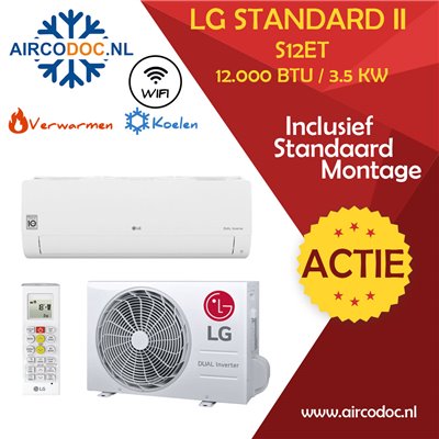 Airco Split Unit - LG Standaard II - vermogen 3,5 kW - incl. installatie Airco Split Unit - LG Standaard II - vermogen 3,5 kW - incl. installatie