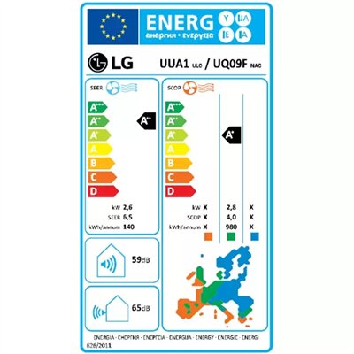 LG Console Inverter wand airco UQ09-S R32 2,5 kW set LG Console Inverter wand airco UQ09-S R32 2,5 kW set