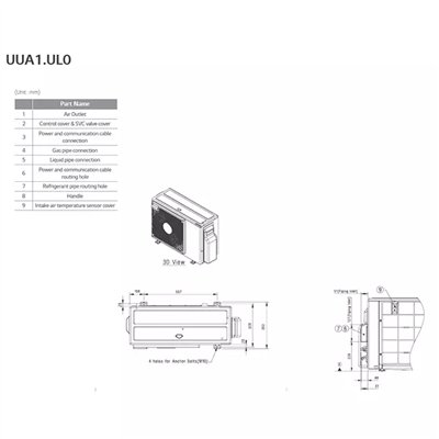 LG Console Inverter wand airco UQ09-S R32 2,5 kW set LG Console Inverter wand airco UQ09-S R32 2,5 kW set