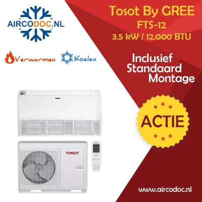 Airco Split Unit - Tosot Console FTS-12R - vermogen 3,5 kW - incl. installatie