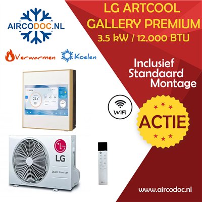 Airco Split Unit - LG Dualcool AI Air Special - vermogen 3.5 kW - incl. installatie