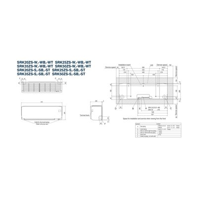 Airco Multi Split - Mitsubishi Heavy industries SCM100ZSX-W + 5 x SRK20ZS-WF - vermogen 10.0 KW - incl. installatie
