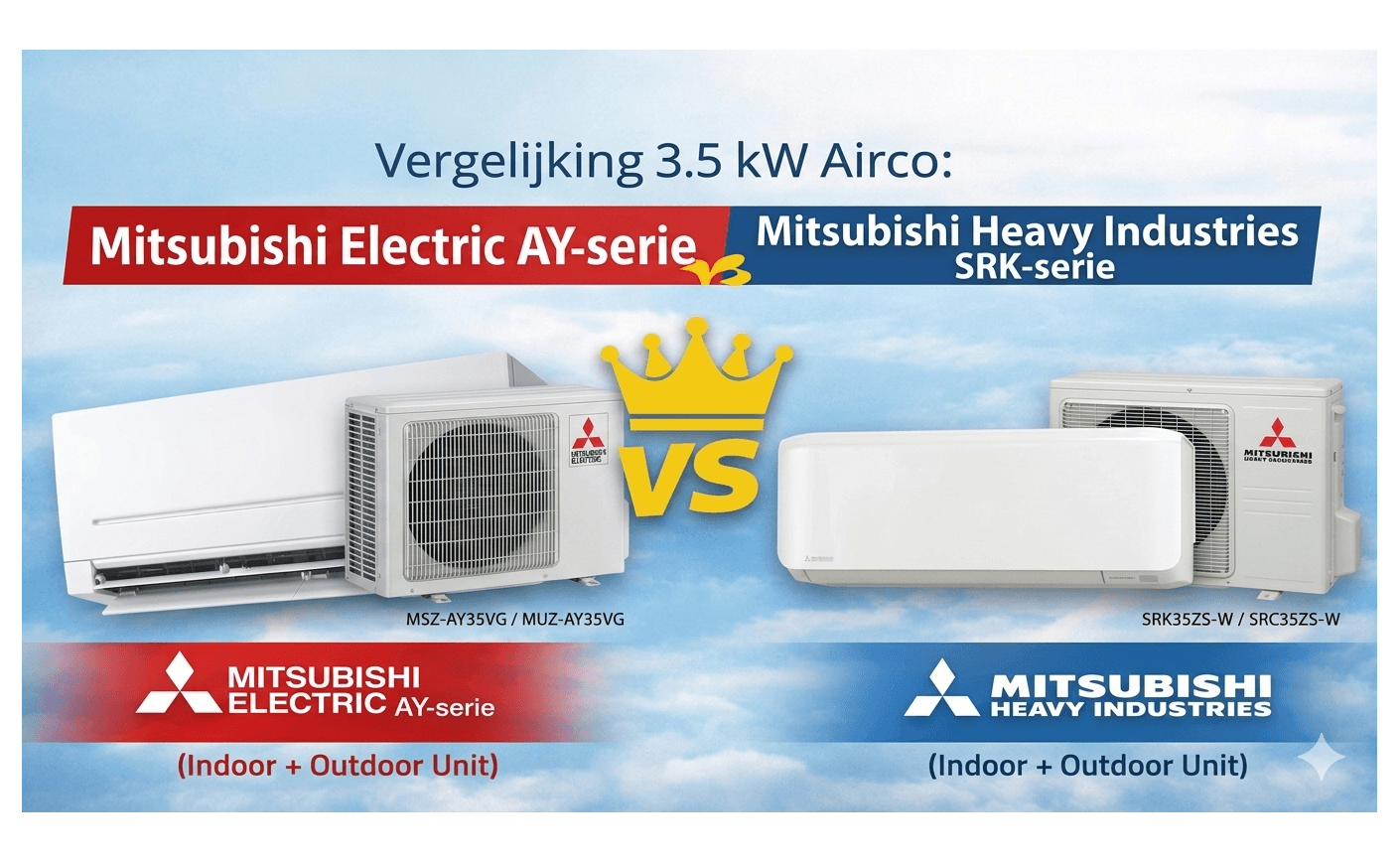 Mitsubishi Electric MSZ-AY vs. MHI SRK: De strijd der giganten uitgelegd