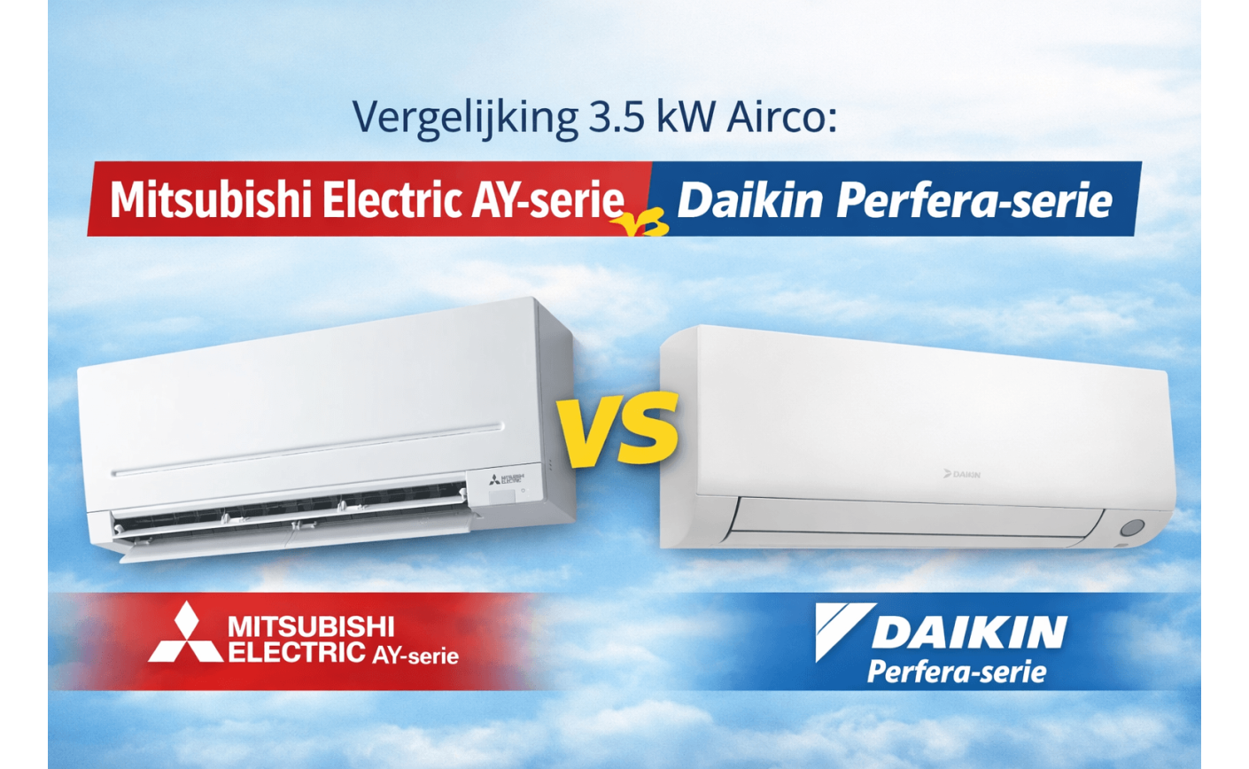 Vergelijking: Mitsubishi Electric MSZ‑AY35 vs. Daikin Perfera 3.5 kW